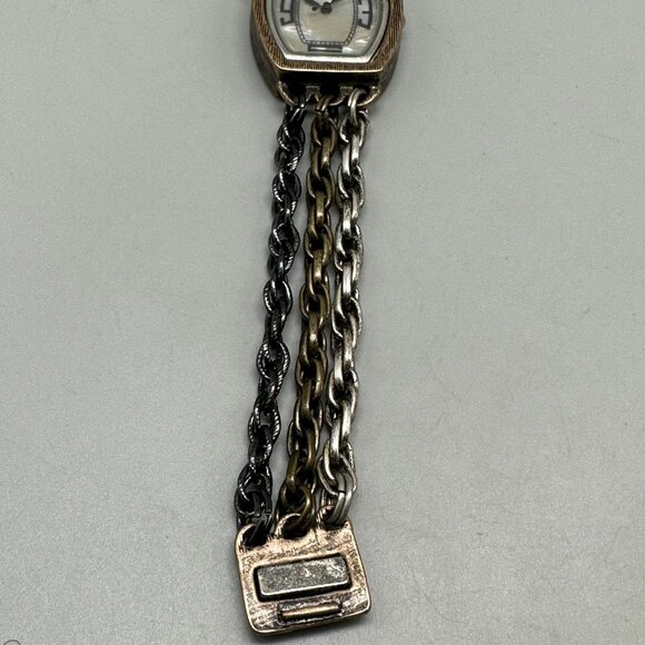 3/$30 Chico’s Women’s Watch Copper Tone Multi Chain Bracelet Magnetic Clasp 7.5" - Picture 5 of 11